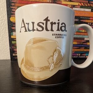 Starbucks Austria Mug with Cream and Brown Mountain Design